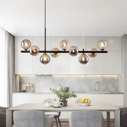 Nordic Gold Glass Globe 11-Light Pendant Lamp - Decorbites