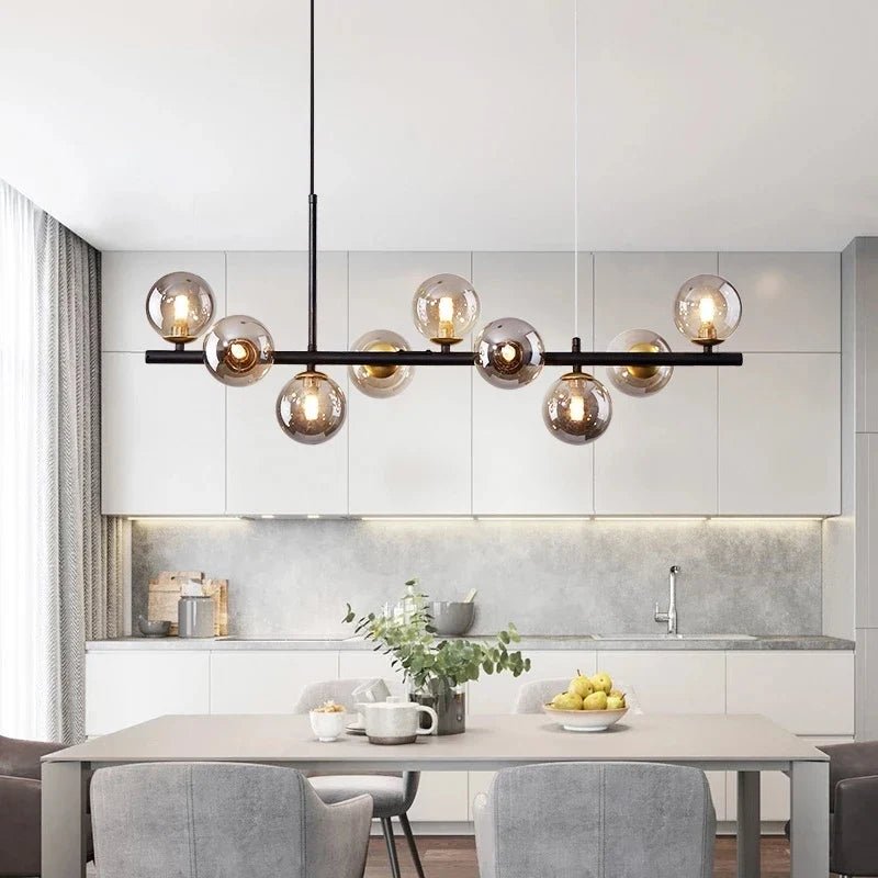 Nordic Gold Glass Globe 11-Light Pendant Lamp - Decorbites