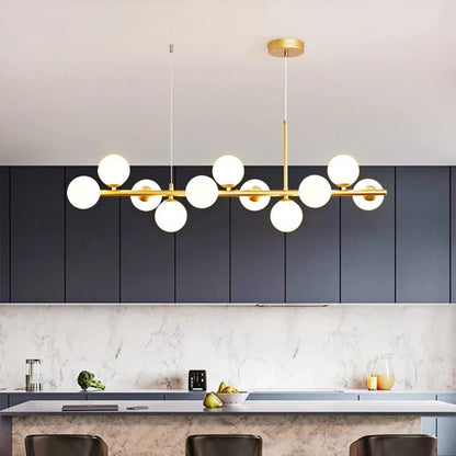 Nordic Gold Glass Globe 11-Light Pendant Lamp - Decorbites
