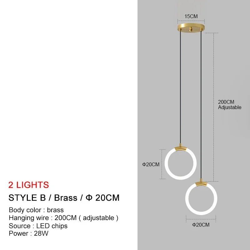 Nordic Gold Linear LED Pendant Light - Decorbites