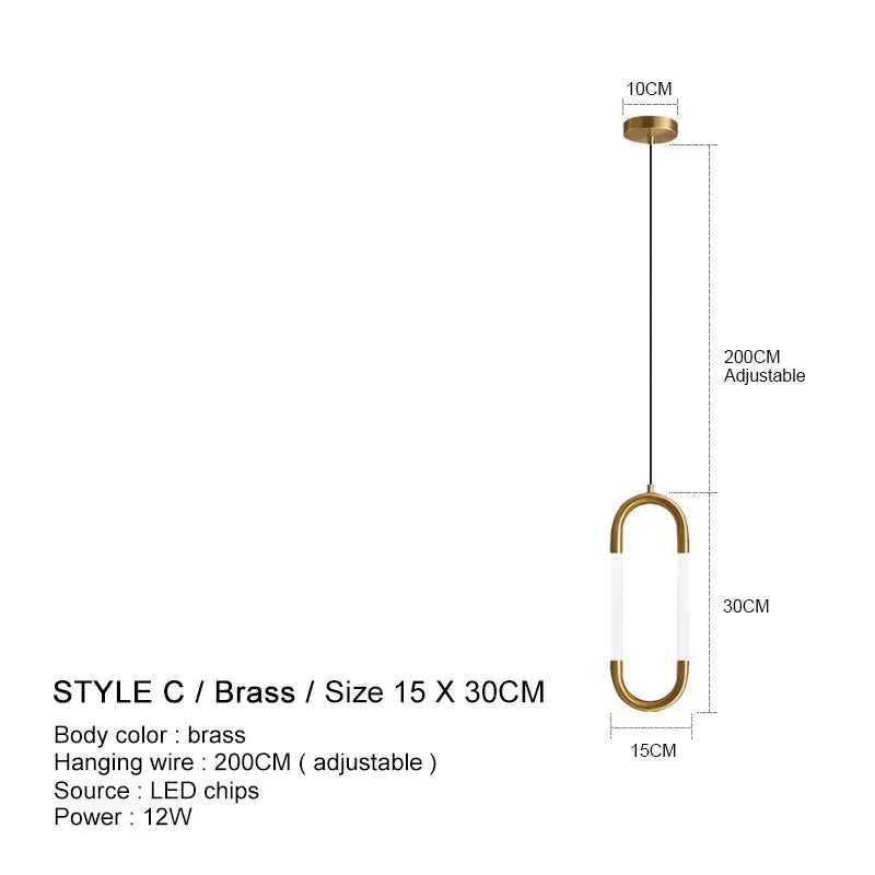 Nordic Gold Linear LED Pendant Light - Decorbites