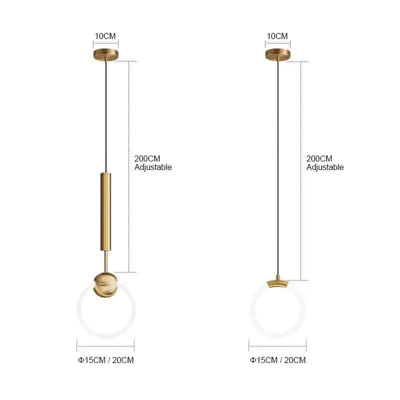 Nordic Gold Linear LED Pendant Light - Decorbites
