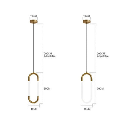 Nordic Gold Linear LED Pendant Light - Decorbites