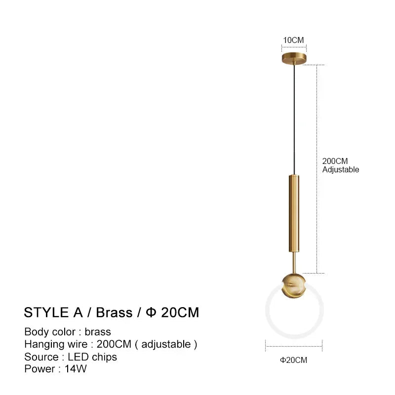 Nordic Gold Linear LED Pendant Light - Decorbites