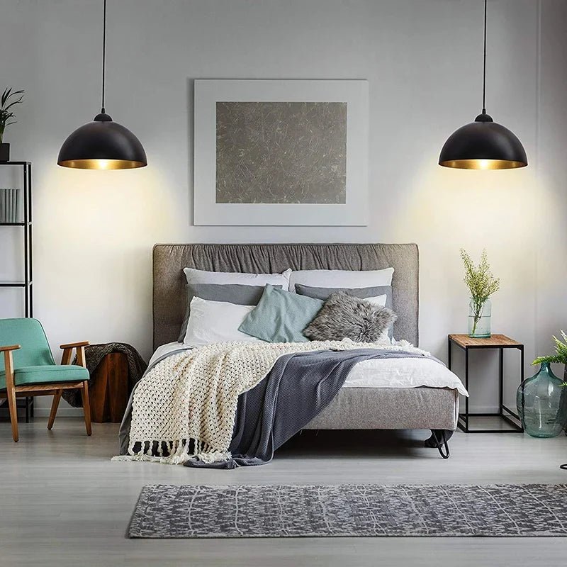 Nordic Industrial Black Dome Pendant Light - Decorbites