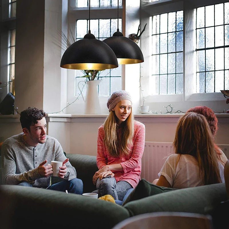 Nordic Industrial Black Dome Pendant Light - Decorbites