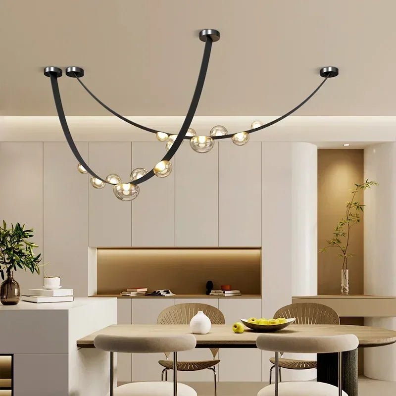 Nordic Leather and Glass Pendant Chandelier - Decorbites