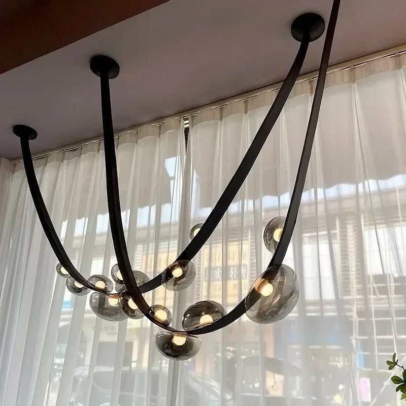Nordic Leather and Glass Pendant Chandelier - Decorbites