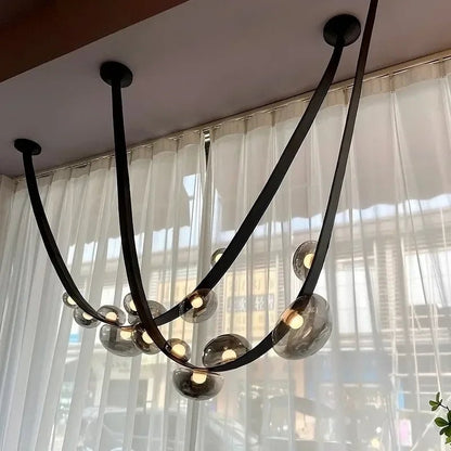 Nordic Leather and Glass Pendant Chandelier - Decorbites