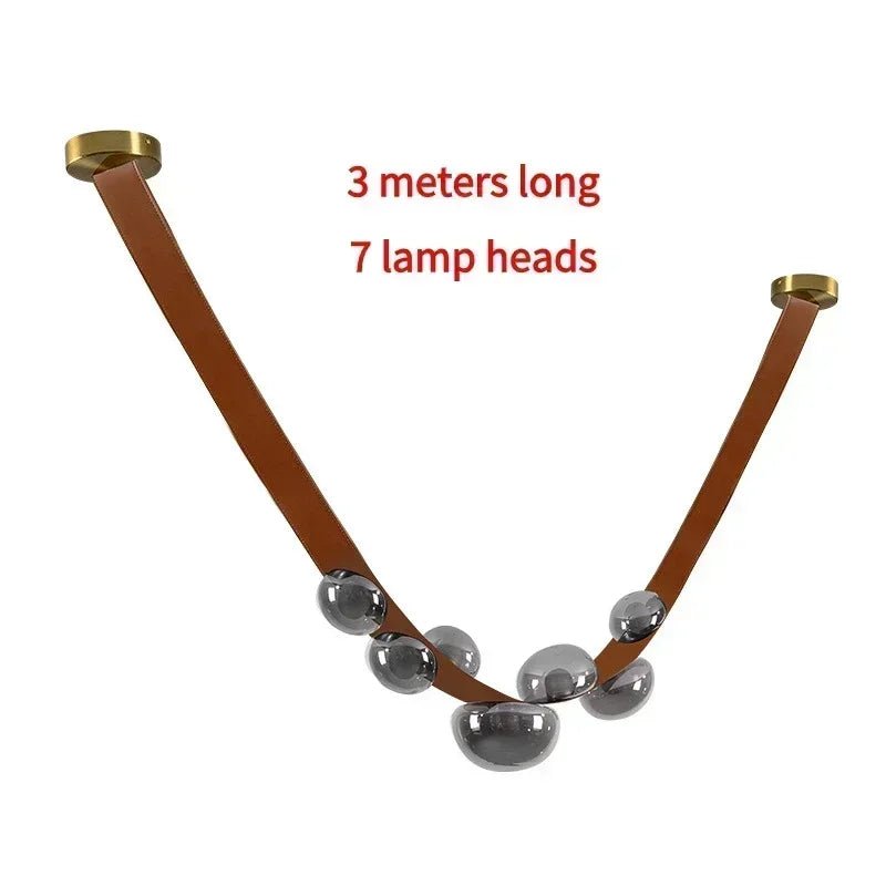 Nordic Leather and Glass Pendant Chandelier - Decorbites