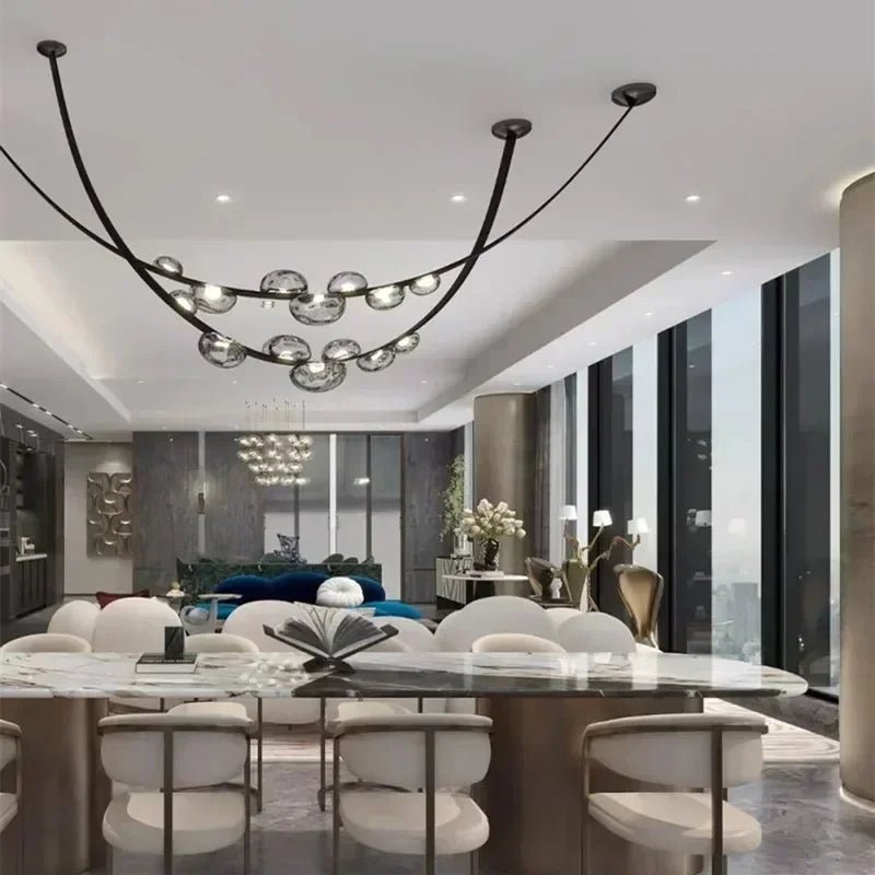 Nordic Leather and Glass Pendant Chandelier - Decorbites