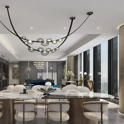 Nordic Leather and Glass Pendant Chandelier - Decorbites