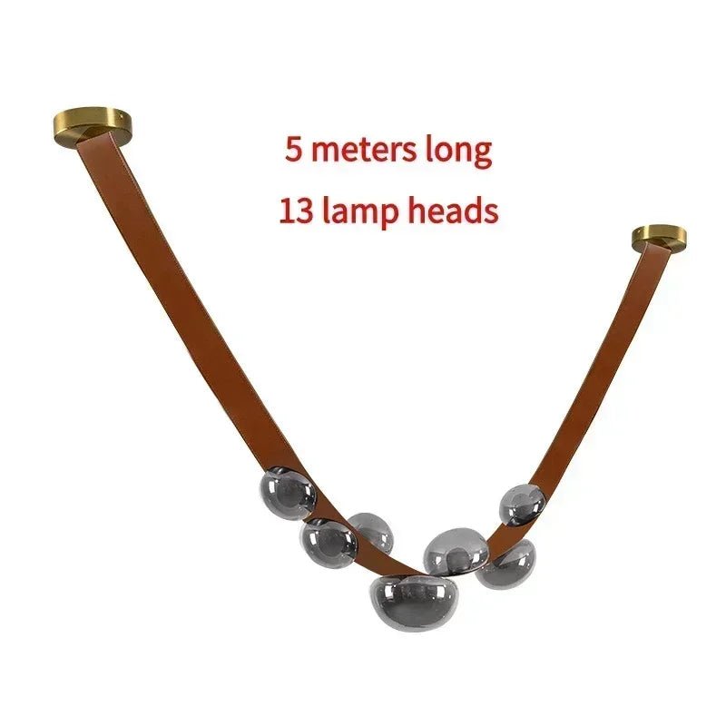 Nordic Leather and Glass Pendant Chandelier - Decorbites