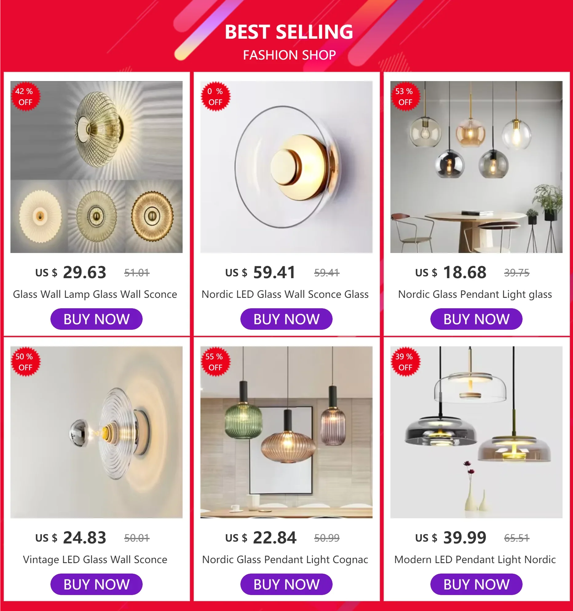 Nordic led glass pendant light with sleek circular design and transparent glass housing for dining room use