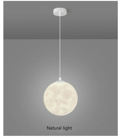 Nordic led moon pendant chandelier with soft white glow and textured surface ideal for dining room kitchen lighting