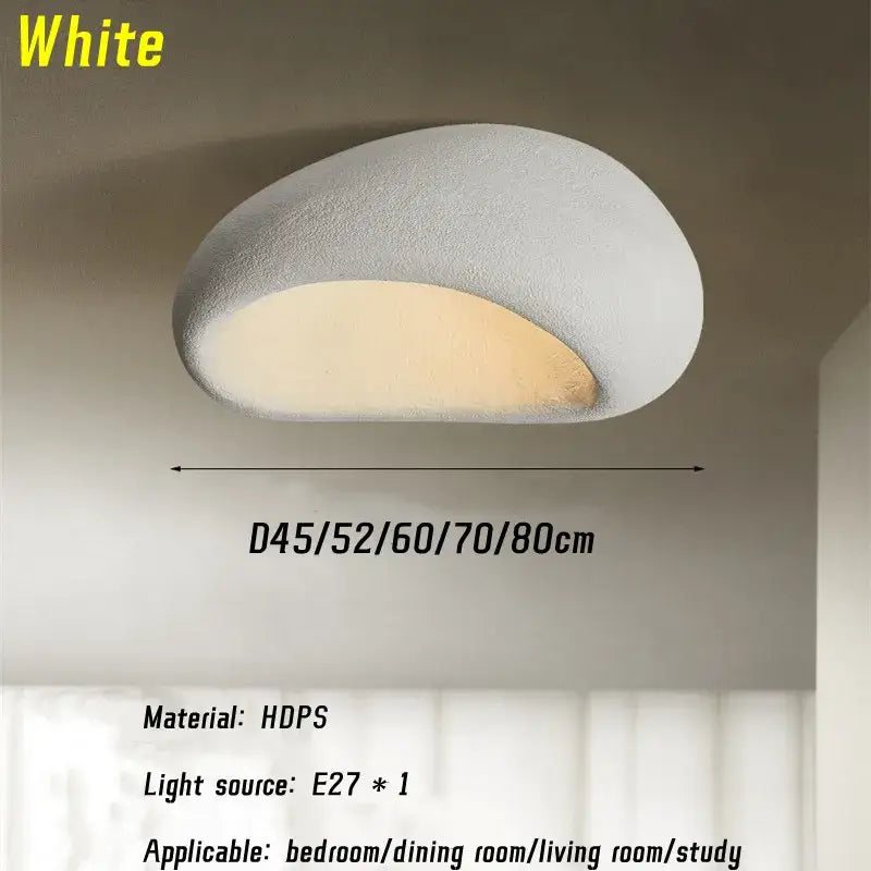 White smooth-textured hdps ceiling light with modern half-moon design for nordic ceiling bedroom use