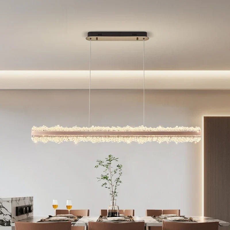 Nordic Linear Brushed Stainless Steel Pendant Light - Decorbites