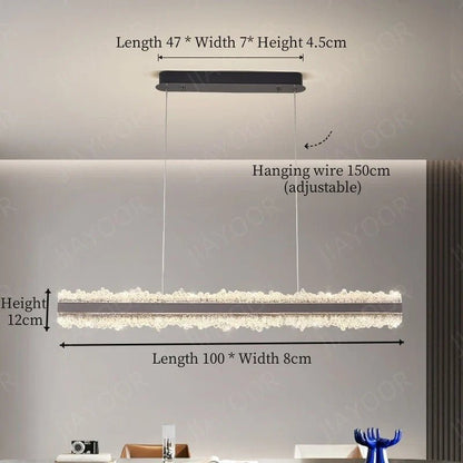 Nordic Linear Brushed Stainless Steel Pendant Light - Decorbites