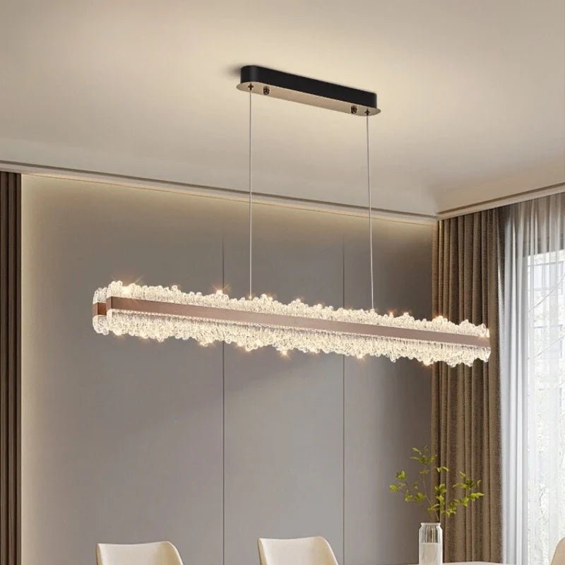 Nordic Linear Brushed Stainless Steel Pendant Light - Decorbites