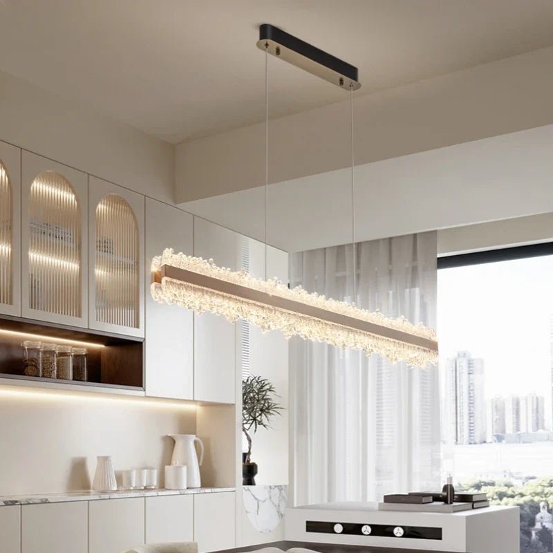 Nordic Linear Brushed Stainless Steel Pendant Light - Decorbites