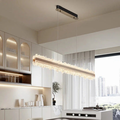 Nordic Linear Brushed Stainless Steel Pendant Light - Decorbites