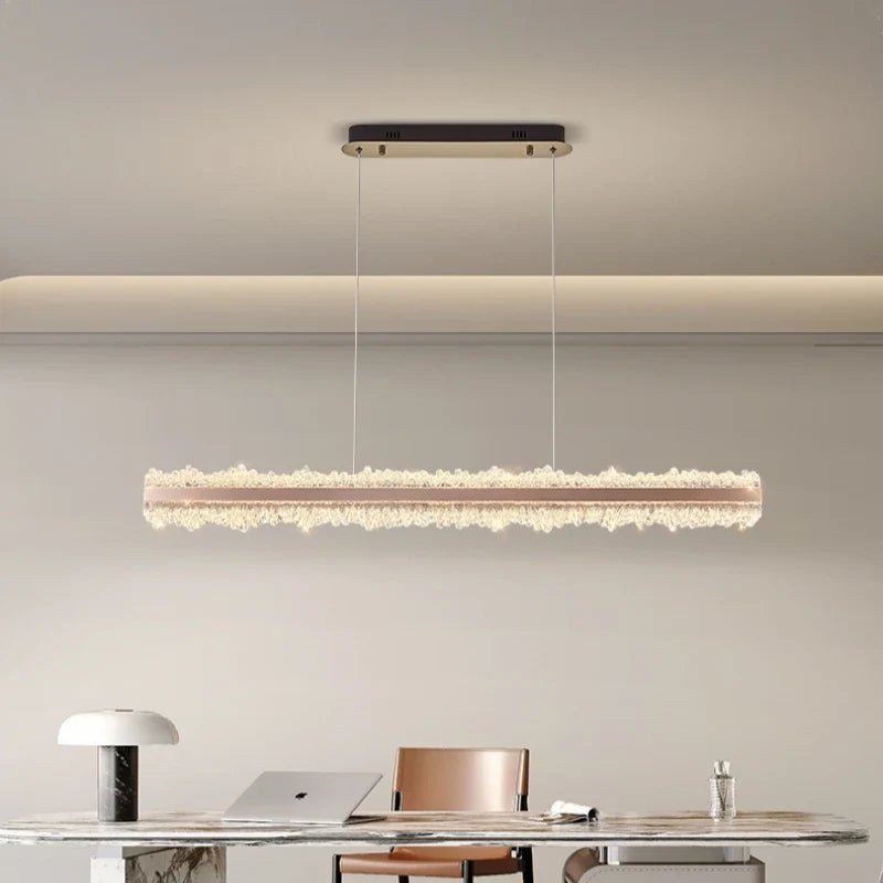 Nordic Linear Brushed Stainless Steel Pendant Light - Decorbites