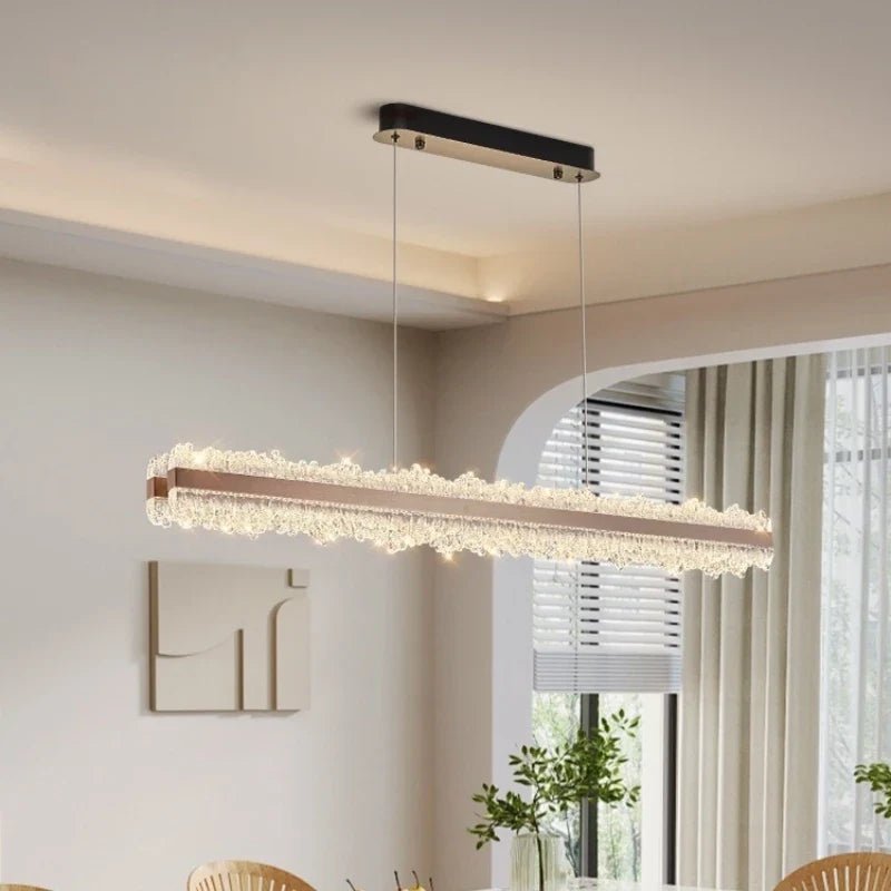 Nordic Linear Brushed Stainless Steel Pendant Light - Decorbites