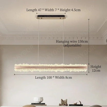 Nordic Linear Brushed Stainless Steel Pendant Light - Decorbites