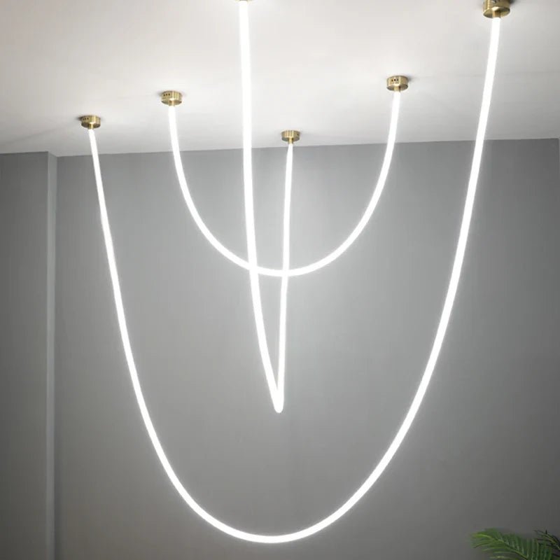 Nordic Linear Metal Pendant Light in Black or Gold - Decorbites