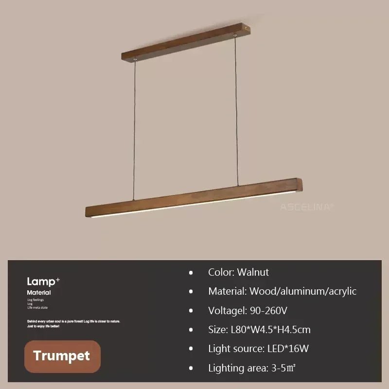 Nordic Linear Wood LED Pendant Light - Decorbites