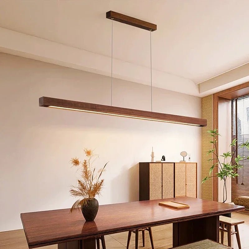 Nordic Linear Wood LED Pendant Light - Decorbites