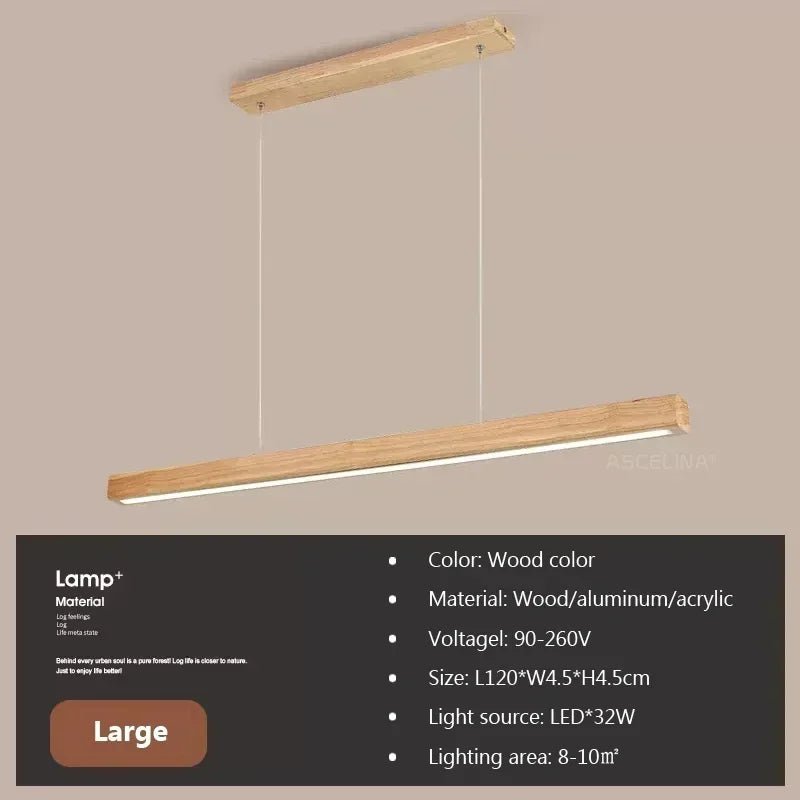Nordic Linear Wood LED Pendant Light - Decorbites