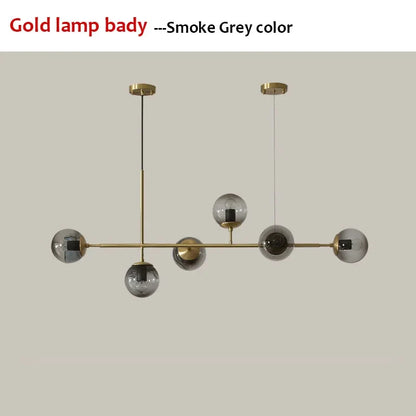 Nordic Long Bar Glass Globe Pendant Light