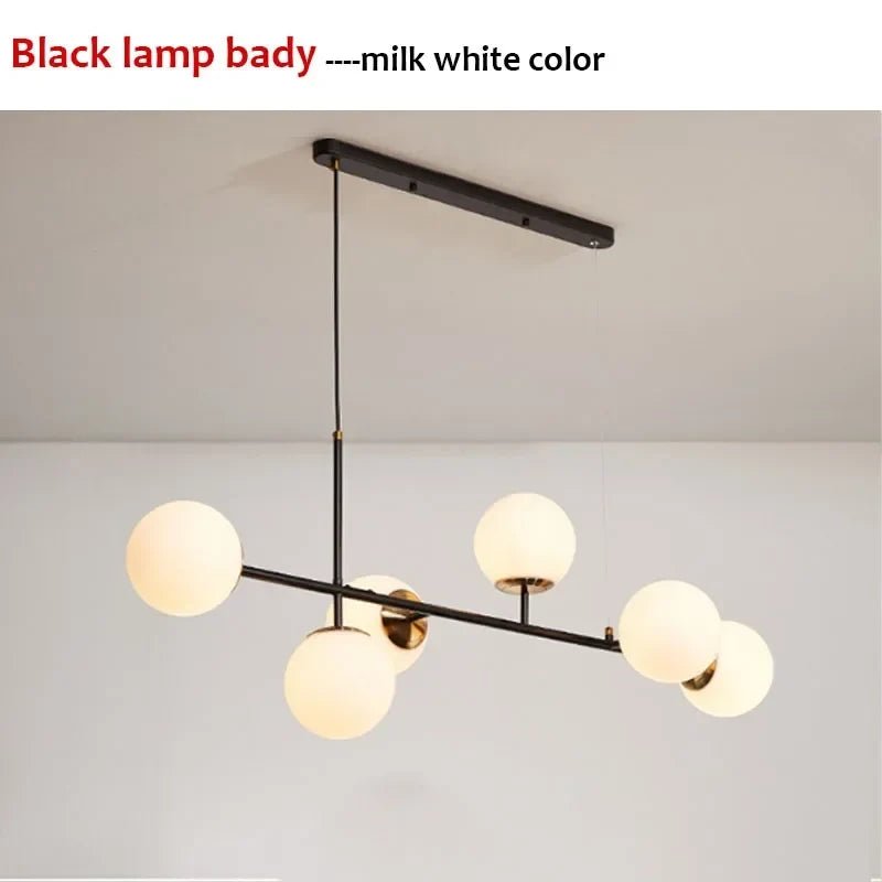 Nordic Long Bar Glass Globe Pendant Light - Decorbites