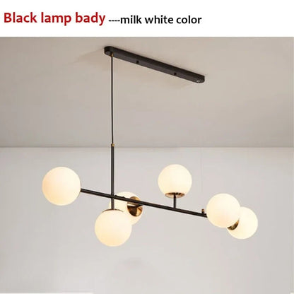 Nordic Long Bar Glass Globe Pendant Light - Decorbites