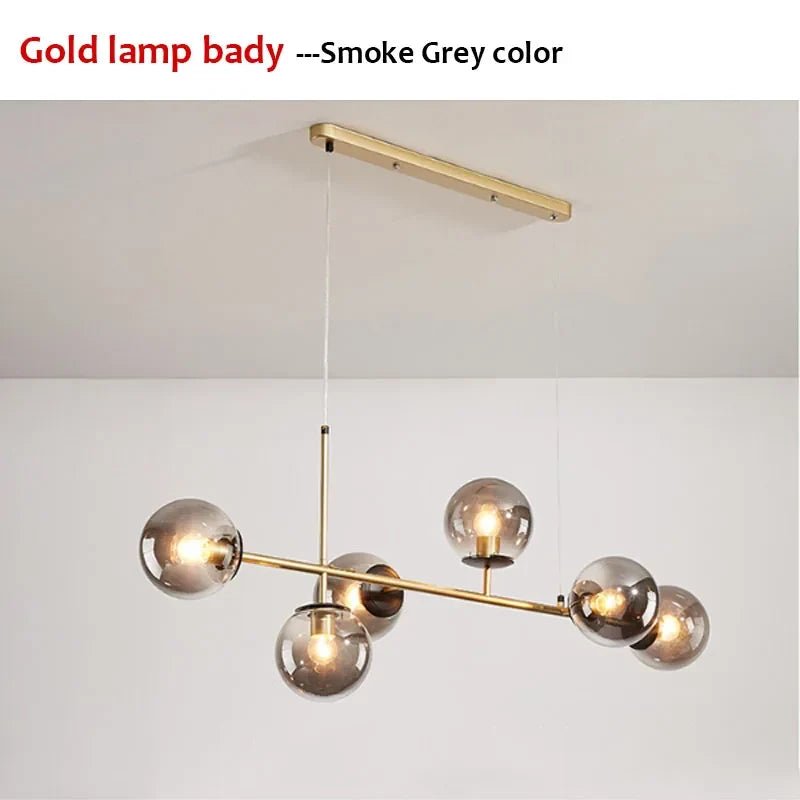 Nordic Long Bar Glass Globe Pendant Light - Decorbites