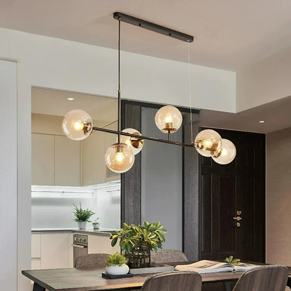 Nordic Long Bar Glass Globe Pendant Light - Decorbites