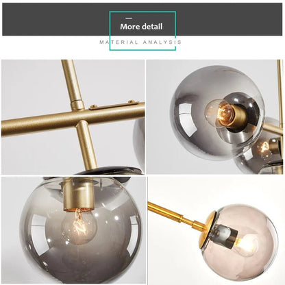 Nordic Long Bar Glass Globe Pendant Light - Decorbites