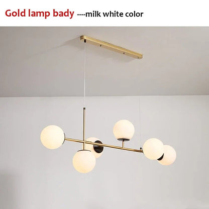 Nordic Long Bar Glass Globe Pendant Light - Decorbites