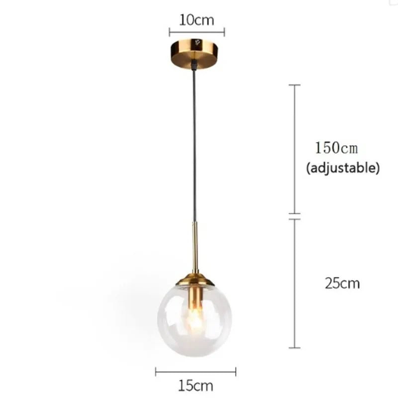 Nordic Long Bar Glass Globe Pendant Light - Decorbites