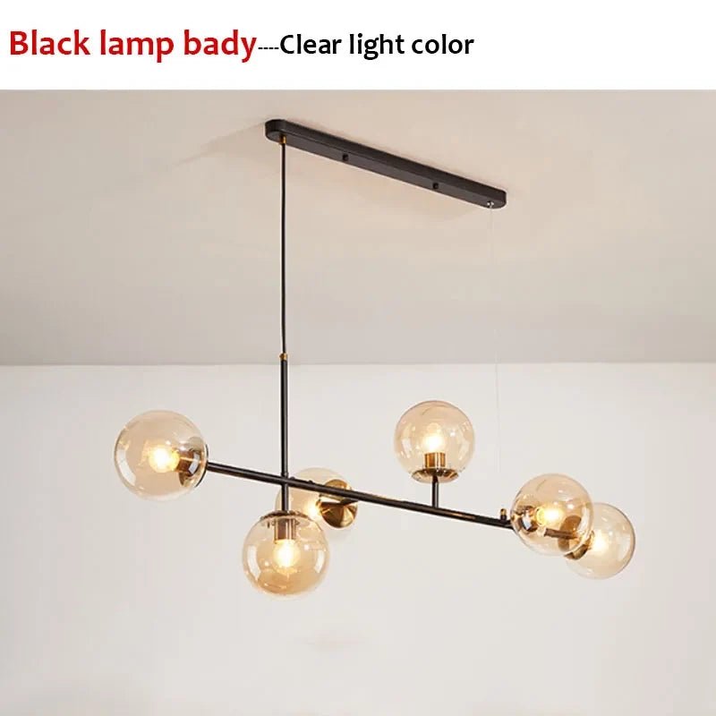 Nordic Long Bar Glass Globe Pendant Light - Decorbites