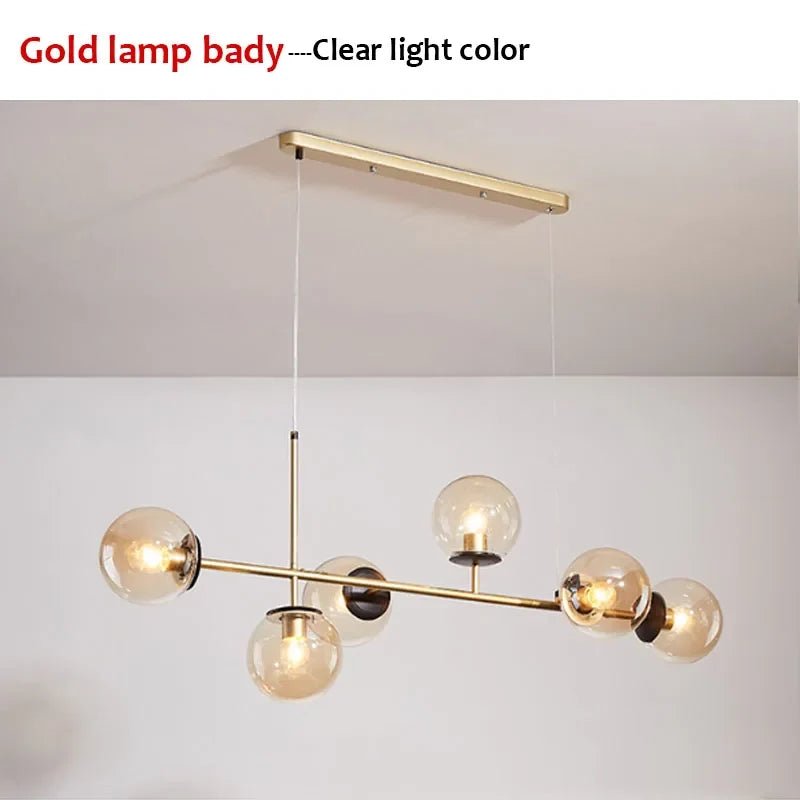 Nordic Long Bar Glass Globe Pendant Light - Decorbites