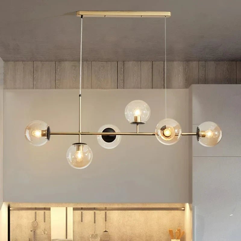 Nordic Long Bar Glass Globe Pendant Light - Decorbites