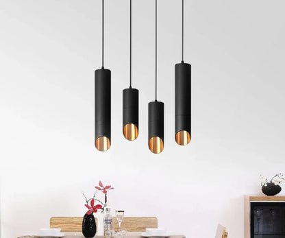Nordic Long Tube Dimmable Pendant Light White Aluminum - Decorbites