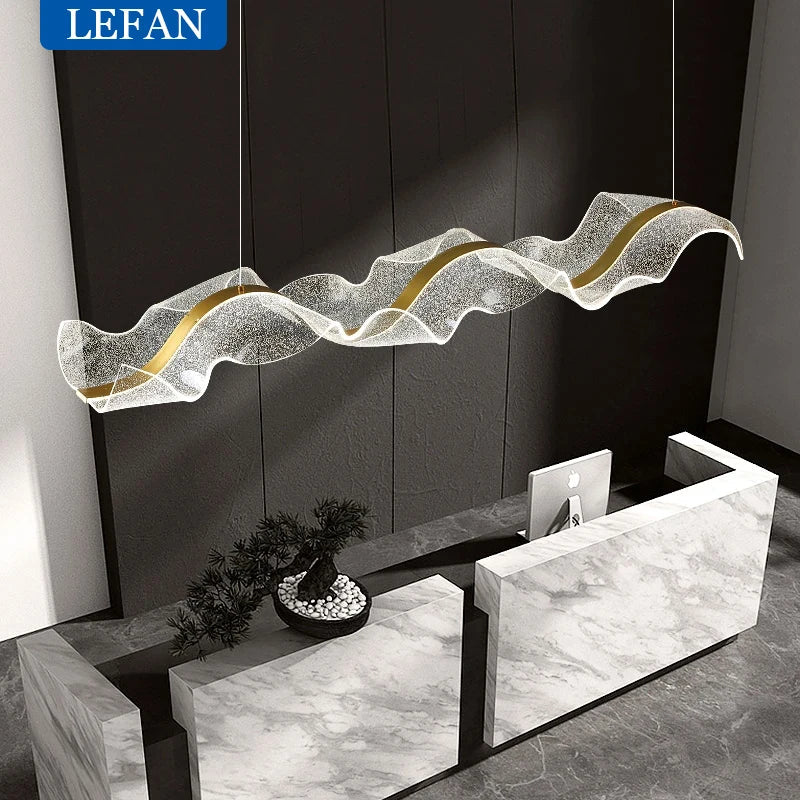 Nordic Long Wave Aluminum Pendant Light