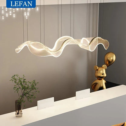 Nordic Long Wave Aluminum Pendant Light - Decorbites