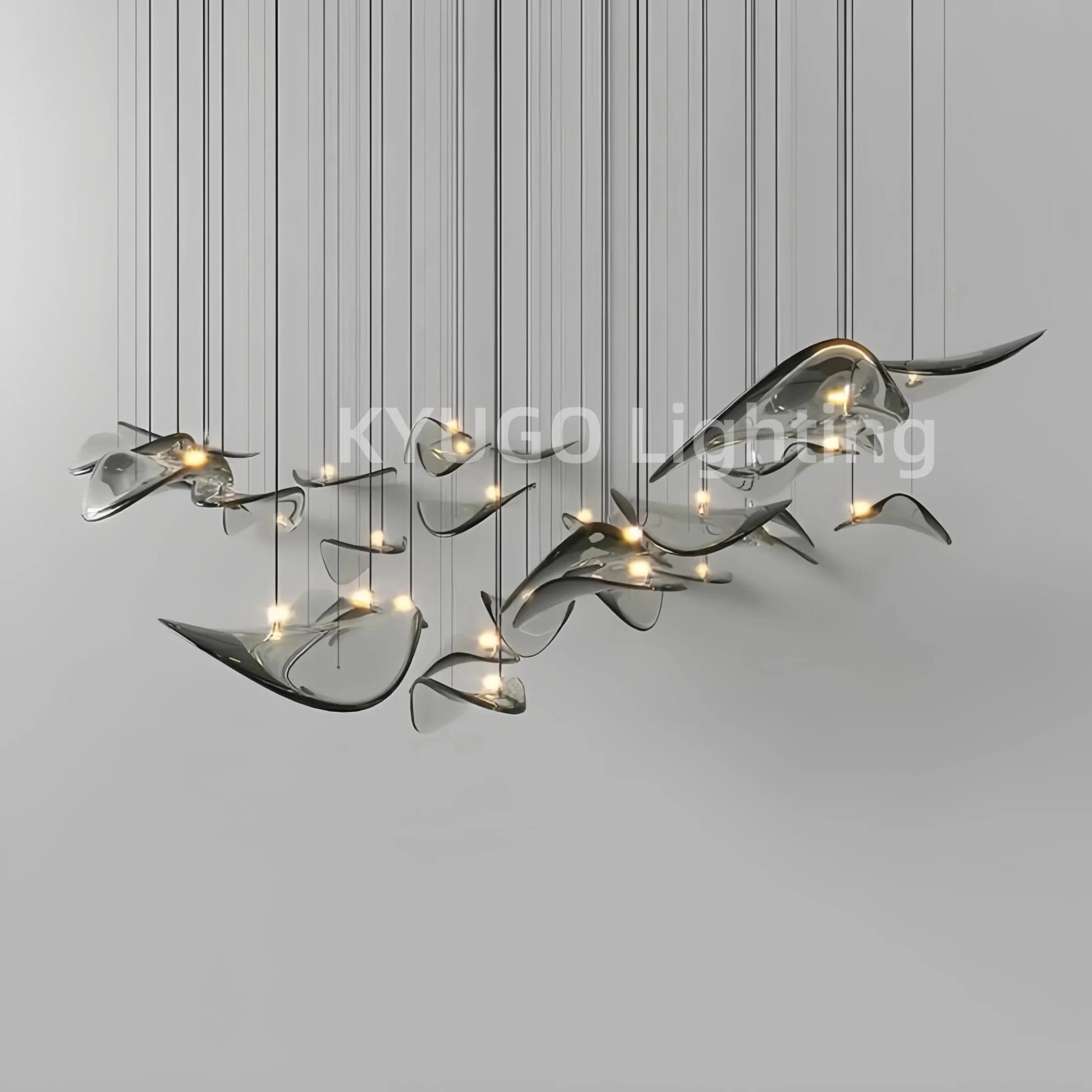 Nordic Lotus Leaf Art Glass Pendant Light - Decorbites