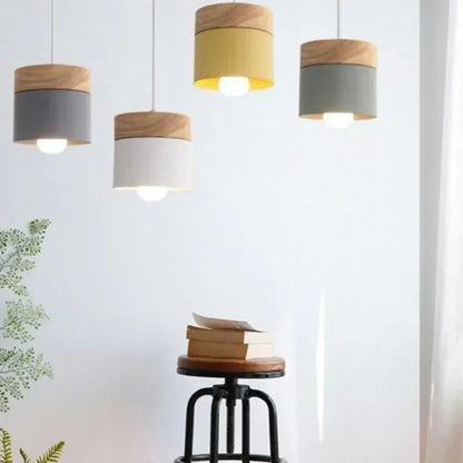 Nordic Macaron Wood & Iron Pendant Light - Decorbites