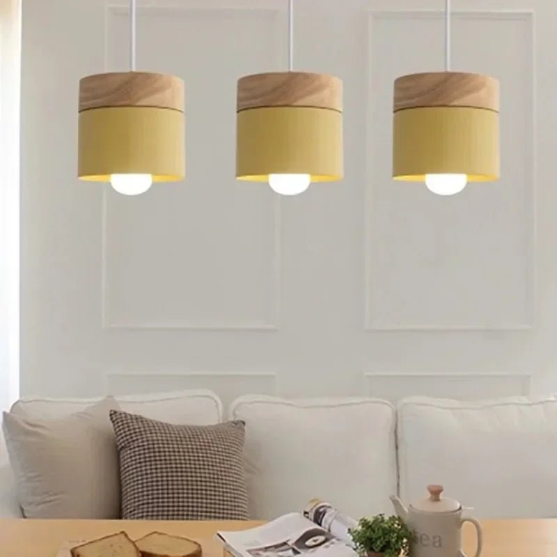 Nordic Macaron Wood & Iron Pendant Light - Decorbites