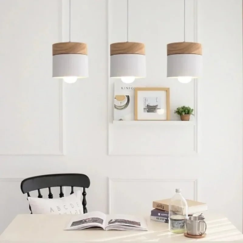 Nordic Macaron Wood & Iron Pendant Light - Decorbites